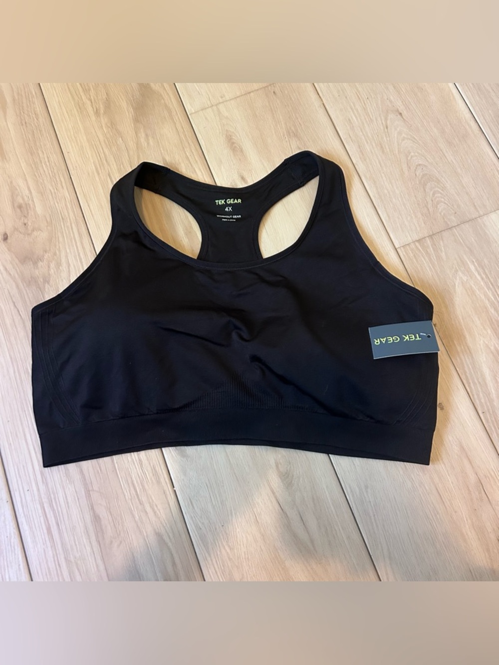 NWT Tek Gear Workout Gear Women’s Black Bra Stretch Wicking Size 4X